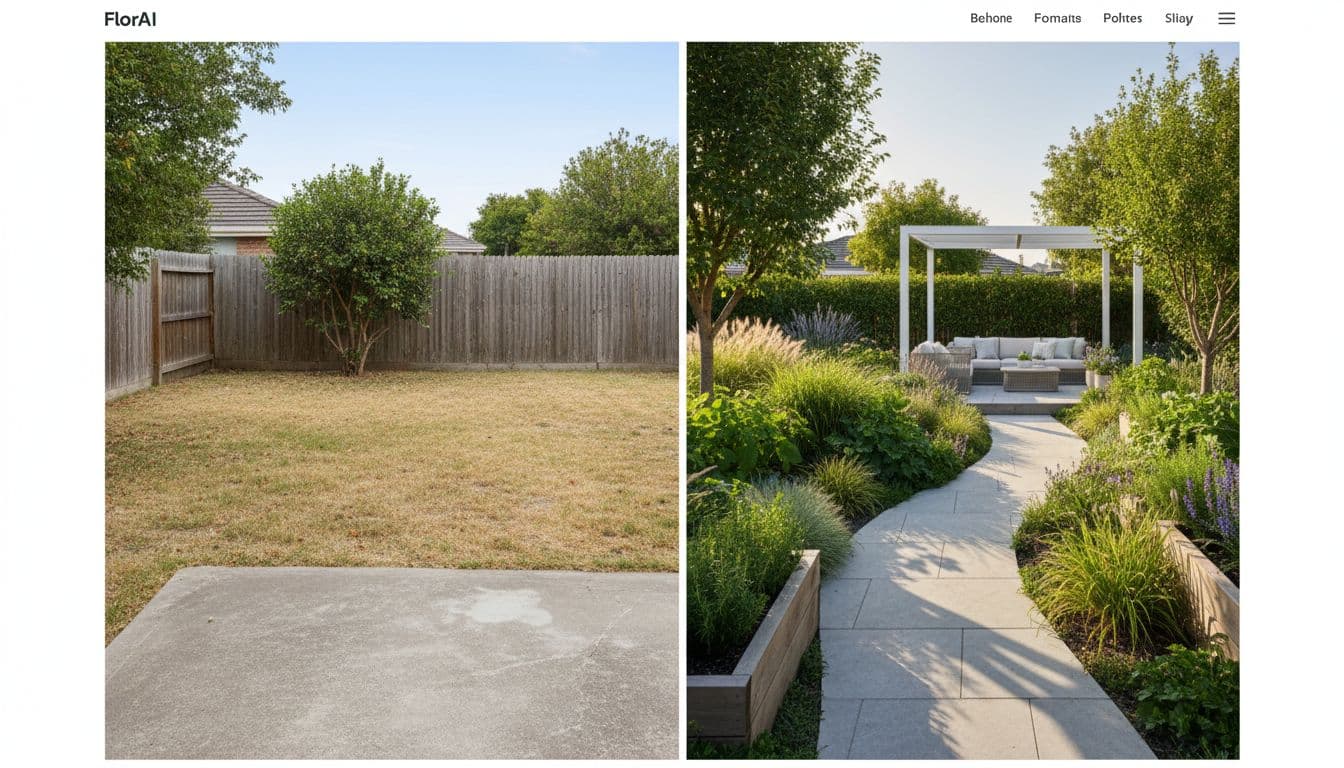 A garden redesign generated on the free tier